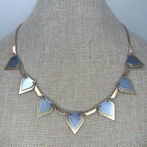 J. Crew Gold & Silver Chevron Necklace With Adjustable Chain